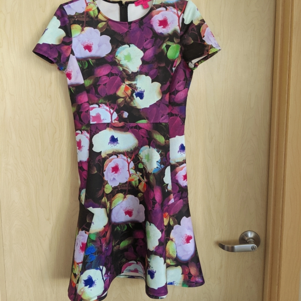 Betsy Johnson Black & Floral Dress, US 6